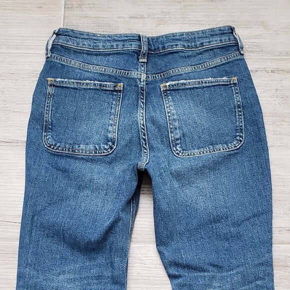 Anthropologie Pilcro Women’s Denim Destroyed Knee Straight Leg Jeans Size 27 - Picture 4 of 9